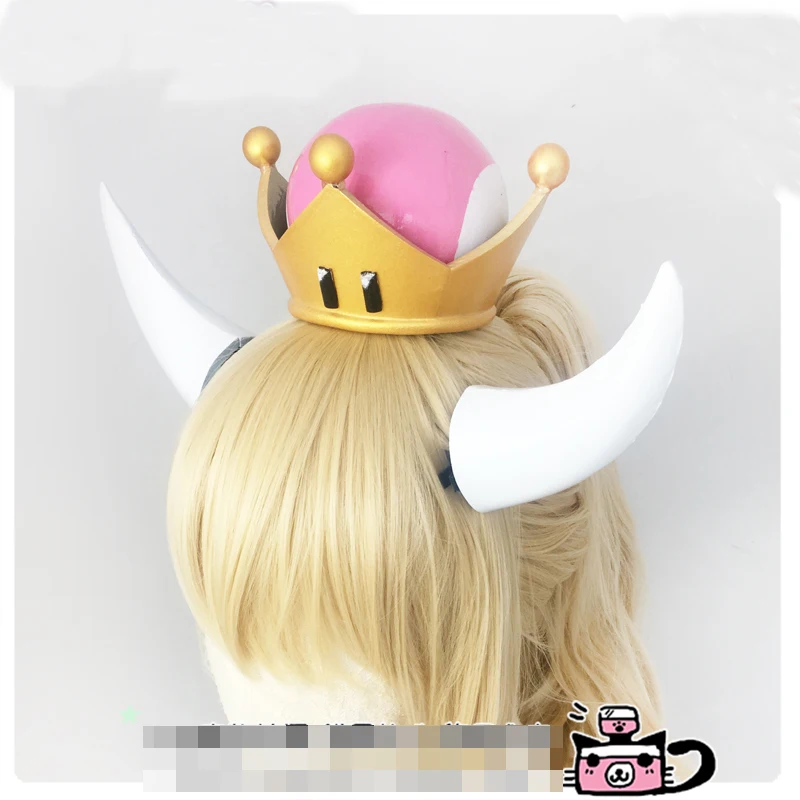Bowsette/костюм для косплея; костюм на Хэллоуин; топ+ юбка+ носки+ хвост+ шея+ корона+ Рог; на заказ