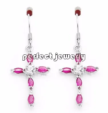 Серьги-капли с натуральным сапфиром или Рубином,, серебро 925 пробы, 0.25ct* 10 шт., драгоценный камень C14092925