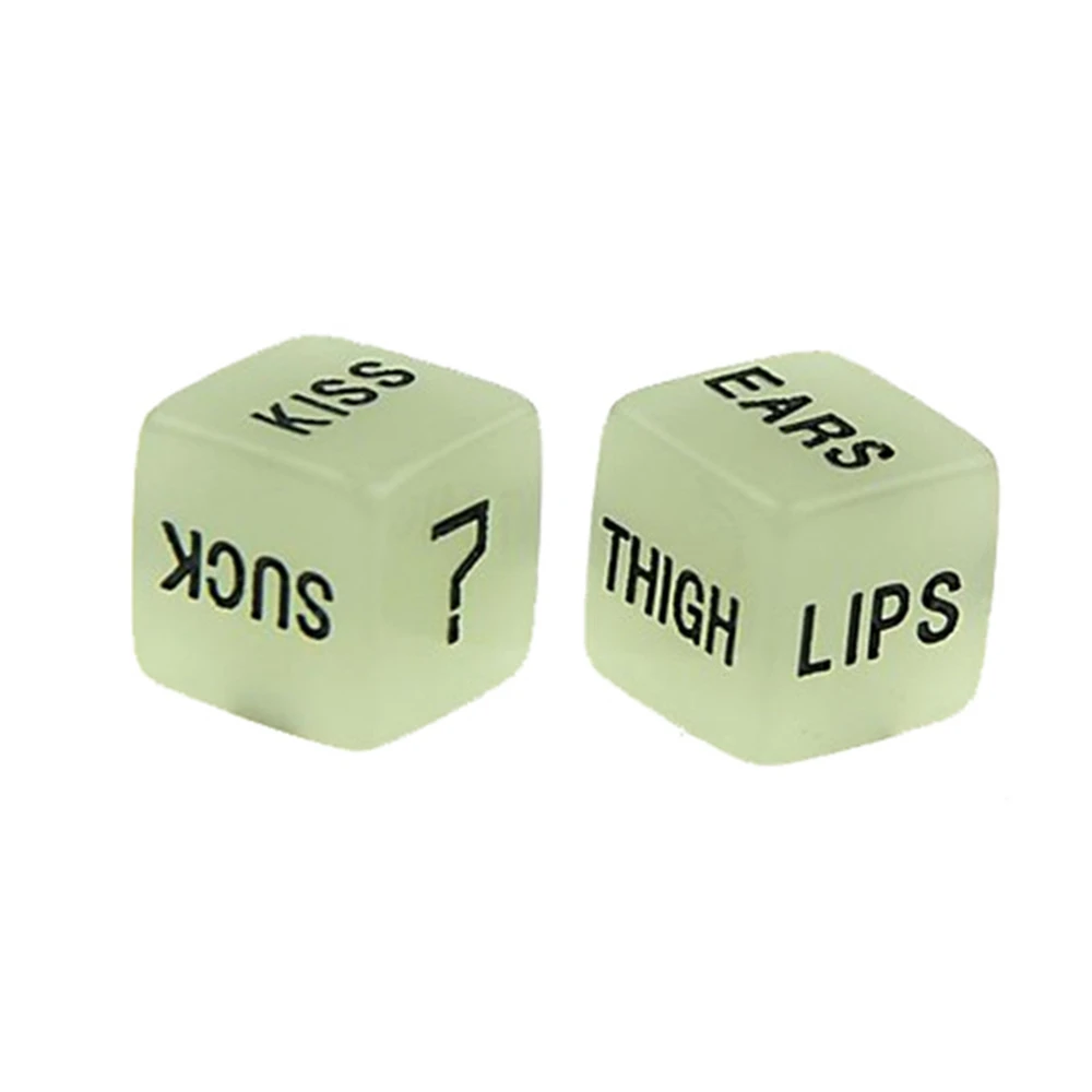 2pcs Funny Glow in Dark Love Dice Toys Adult Couple Lovers Games Aid Sex Party Toy valentines day gift for boyfriend girlfriend