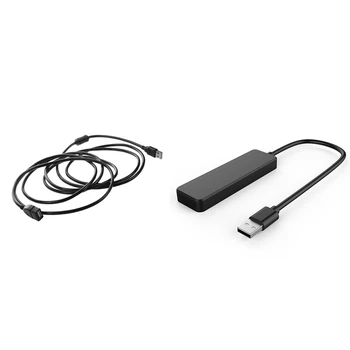 

Ultra Slim USB Hub 4-Port USB 2.0 Hub Black & USB 2.0 a MALE to a FEMALE Extension Cable Cord Extender for PC Laptop Black