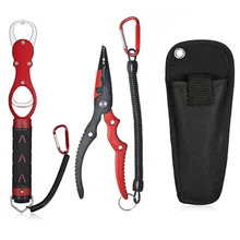 Рыболовные плоскогубцы из алюминиевого сплава, рукоятка, разъемное кольцо, резак, рыболовный держатель, снасти с оболочкой и выдвижным тросом, комбинированные крючки для удаления