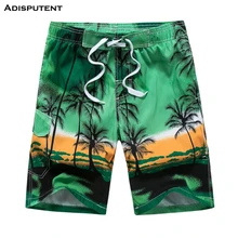 Aisputent летние мужские шорты с принтом кокосовой пальмы, повседневные шорты с принтом, быстросохнущие пляжные шорты, одежда для серфинга, размер M-6XL, свободный купальник