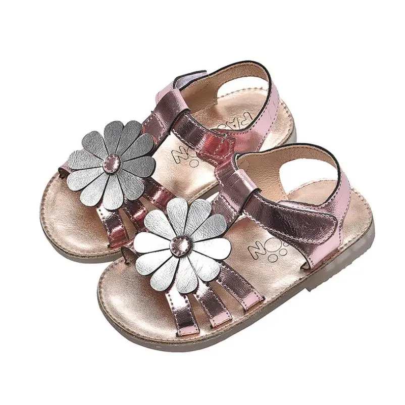 

New Girls Sandals Fashion Sequins Sunflower Princess Sandals Soft Kids Beach Shoes For Baby Girls Sandals