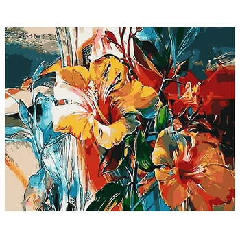 

DIY Paint By Numbers for Adults and Kids,16X20 Inch Creative Enterntainment Relax Canvas Painting Floral