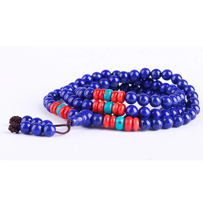 Light-up натуральный bluestone 108 браслет с изображением Будды