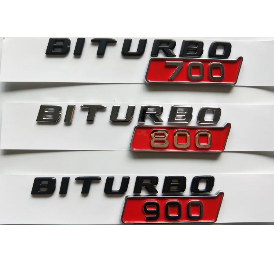 Numero Parafango Nero Cromato Biturbo 700 800 900 Emblemi Biturbo800 Biturbo700 Biturbo900 Badge 2 Pezzi Per Brabus G900 G800 G700