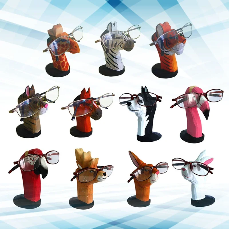 Милый 3D Животный деревянный резной Стеллаж Для Солнцезащитных Очков Полка для очков демонстрационная подставка держатель для ювелирных изделий для нескольких пар витрина для очков
