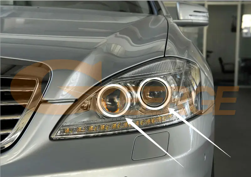 Отличные ультраяркие кольца в виде лампы дневного света для Mercedes Benz S Class W221 2010 2011