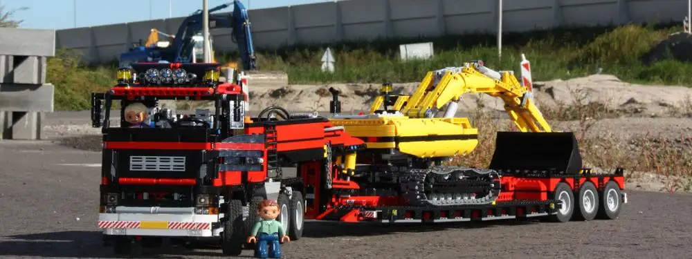Строительный блок ing Technology MOC грузовик каретка 8x4 со съемным погрузчиком