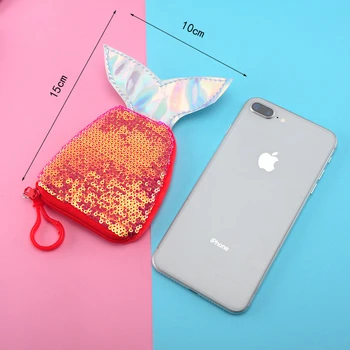 

2021 Single-sided sequins ladies coin purse portable coin bag hook key coin bag children storage bag small gift holiday gift