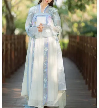 

Women's hanfu Chinese clothes 2020 ancient costume Dress Embroidery dance Festival Outfit Oriental Rave Performance Clothing