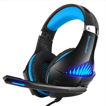 

Gaming Headset Stereo Bass Surround Noise Cancelling Over Ear Headphones with Mic LED Light for PC PS4 Laptop