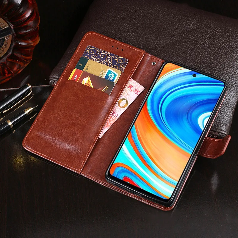 Чехол для Xiaomi Redmi Note 9 Pro кожаный чехол с бумажником телефона Max защитные