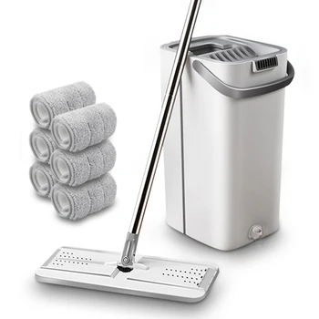 

NEW Free Hand Washing Flat Mop with Bucket Lazy 360 Rotating Magic Mop With Squeezing Floor Cleaner Mop Household Cleaning Tool