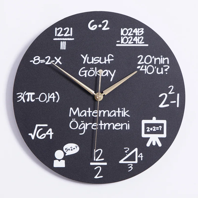 Креативные математические 3D настенные часы современный дизайн декоративный спальня математическая формула Деревянные Часы настенные домашние декоративные часы 12 дюймов - Цвет: 2