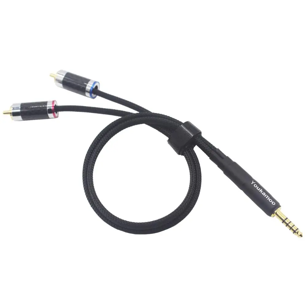 4 4mm to RCA Balanced Headphone Audio Headphone Adapter Silver Plated Cable 1 FT 0 3M