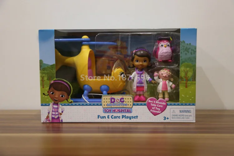 Doc McStuffins игрушка больница веселье и уход игровой набор Doc кукла Ронда вертолет Lambie и проф. Hootsbs фигурка совы игрушки подарки