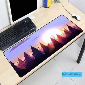 

90X40CM Sunlight Pine Trees Large Lock Edge Mouse Pad Decor Desk Gaming Speed Mouse Pad Rubber Game For CSGO DOTA LOL