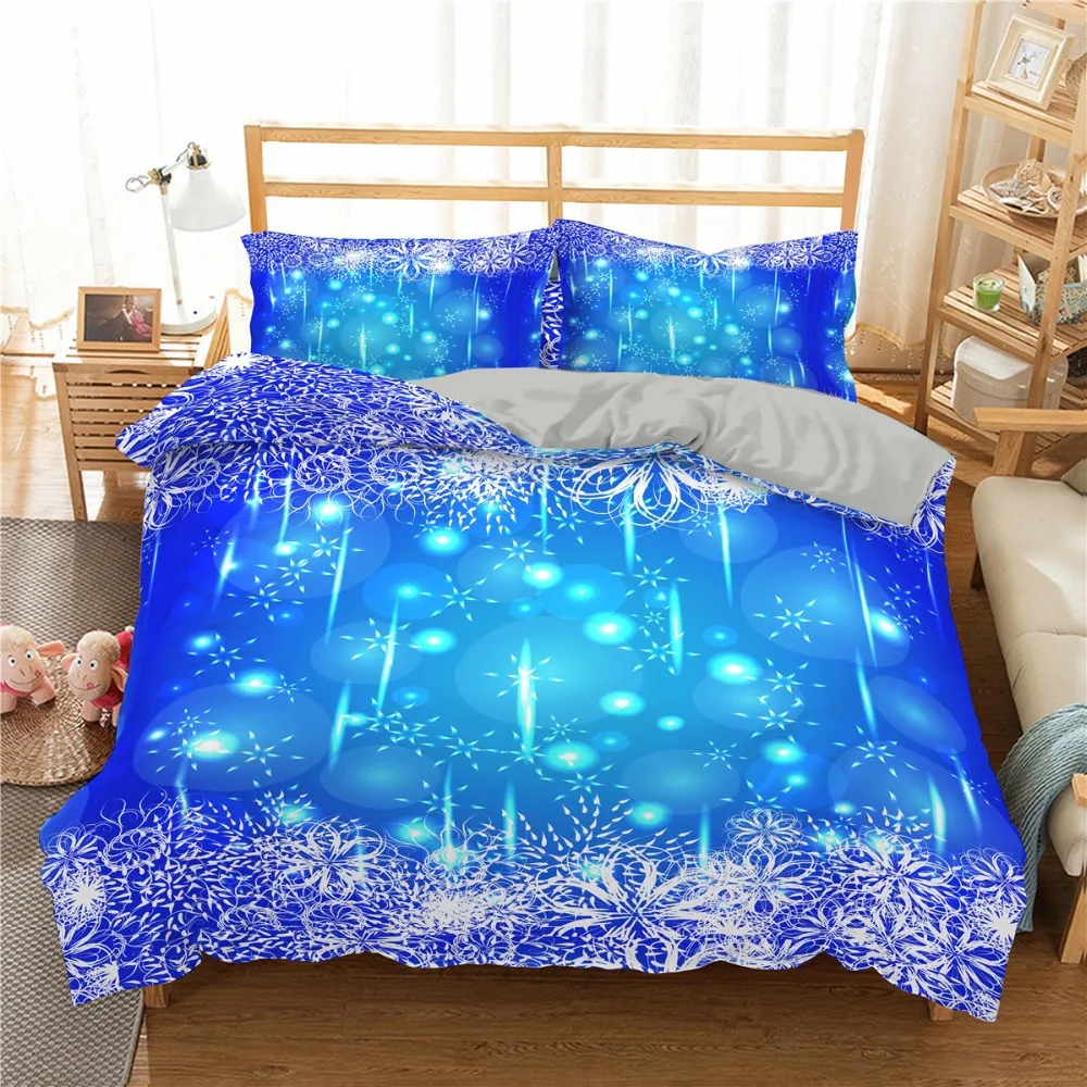 ZEIMON Merry Christmas 3d Bedding Set Deer Printed Bedspread Duvet Cover Set Queen King Microfiber Set Decor Home Textile 2/3pcs