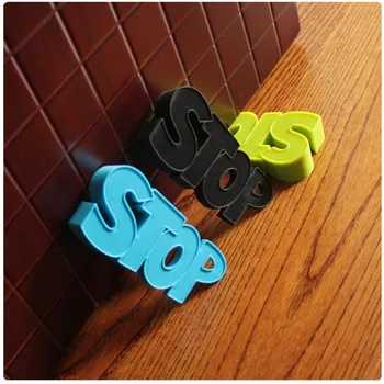 

2020 New Style Colorful Cute Cartoon Alphabet STOP Style Door Stopper Baby Silicone Door Stop Safety Gates Corner Guard