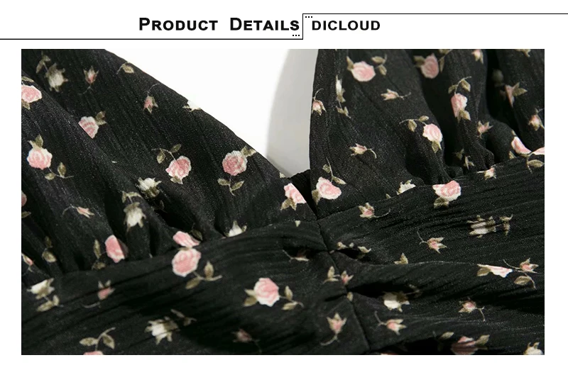 DICLOUD Boho Foral укороченный Топ для женщин, Летний Пляжный черный белый топ с v-образным вырезом и рюшами, повседневная сексуальная женская одежда