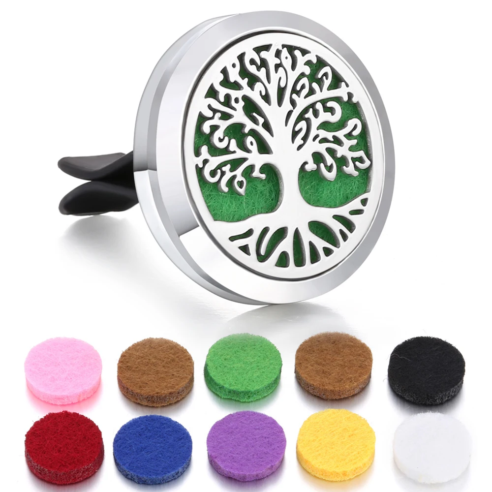 

New Tree of Life Car Perfume Diffuser Car Diffuser Essential Oil Magnetic Locket Vent Clip Aromatherapy Perfume Locket Jewelry