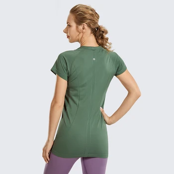 CRZ YOGA Women s Active Sports Tee Seamless Short Sleeve Performance T