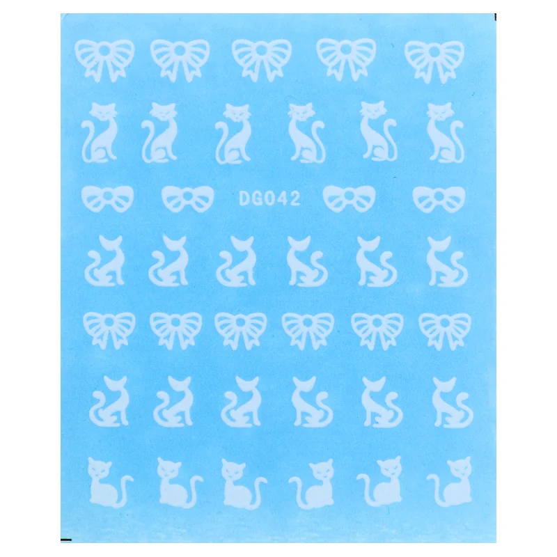 1 лист дизайн ногтей 3D клейкие наклейки слайдеры молния Паук кошка переводные наклейки дизайнерские украшения маникюрные советы TR1553 - Цвет: DG042