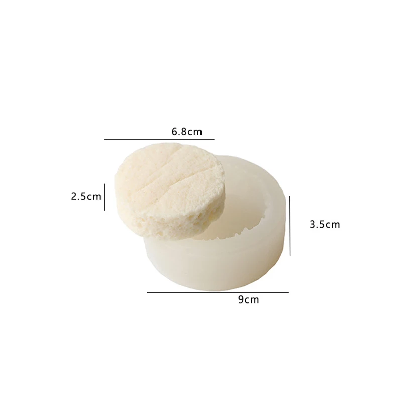 Creative Simulation Fluffy Cake Pastry Dessert Bread Silicone Mold Baking Mousse Chocolate Aroma Candle Mold