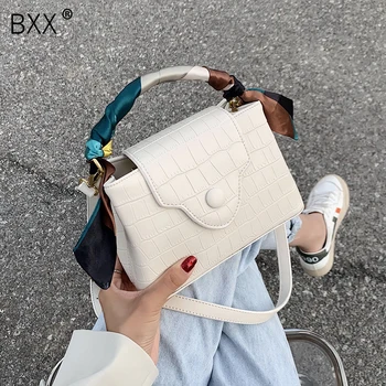 

[BXX] Crocodile Pattern PU Leather Crossbody Bags For Women 2020 Simple Shoulder Handbags Female Travel Cross Body Bag HN016