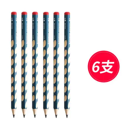 6PCS Stabilo 322, треугольный карандаш с толстым отверстием, HB, для детей, начинающих, коррекция, ручка, против укуса, практичный карандаш - Цвет: 6PCS
