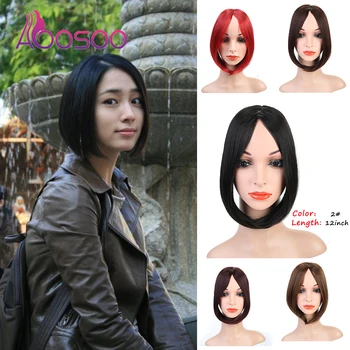 

AOOSOO Mid-point bangs top hair piece, handmade straight hair wig, natural invisible alternative to synthetic hair piece
