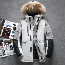 Новое поступление, зимняя высококачественная мужская куртка с капюшоном и воротником из меха енота, мужское теплое пальто 1798