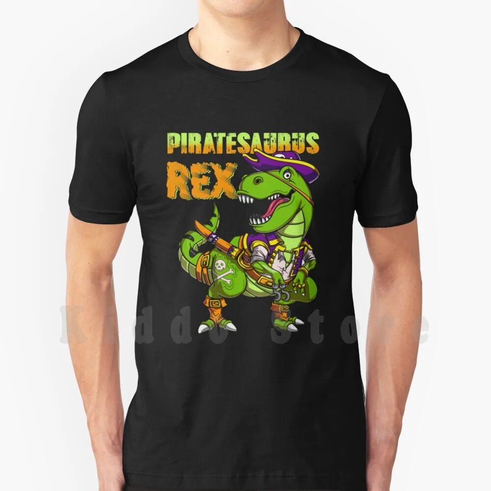 Piratesaurus Rex Dinosaur Pirate Hat Halloween Costume T Shirt Uomo Cotone Cotone S-6Xl Pirate Pirate Lovers Funny Pirate