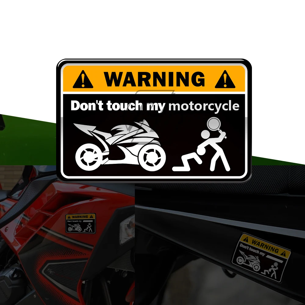 3D Warning Sticker Don't Touch My Motorbike Tank Decals Case for Kawasaki Yamaha Honda Suzuki  Ducati BMW Benelli Aprilia yecnecty for honda vlx 400 600 steed 400 600 motorcycle fuel gas tank stickers chrome motorbike accessories decals emblem badge