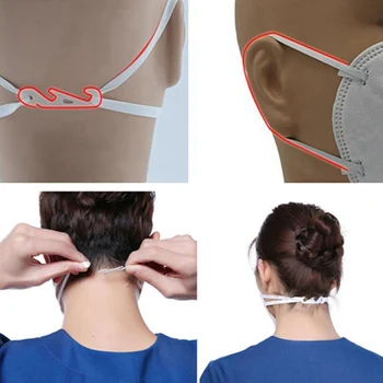 

10PCS Adjustable Mask Ear Hooks Earache Prevent Fixer Face Masks Hook Plastic Protective Head Wear Extension Band Holders