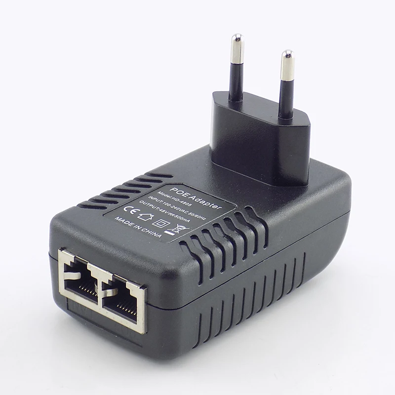 DC 48V 0.5A 24W Poe Мощность адаптер-форсунка переключатель Poe IP Камера WiFi Poe инжектор настенных розеток видеонаблюдения US/EU