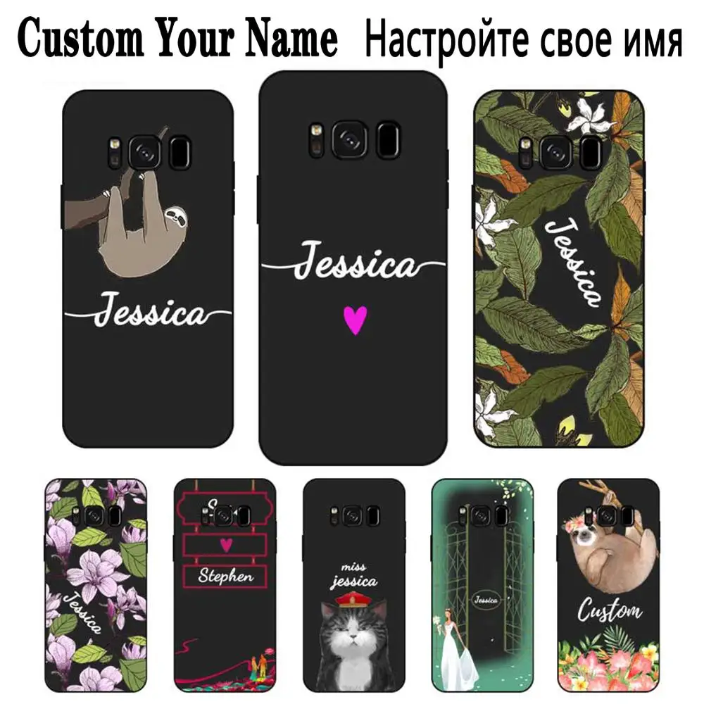 Популярный пользовательский ваше имя DIY черный мягкий силиконовый чехол ТПУ для