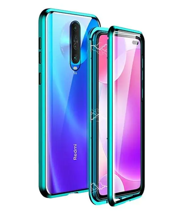 Green 360 Полный Магнитный чехол для Xiaomi Redmi K30 5G Передний+ задний металлический бампер из закаленного стекла для Redmi K 30 K30 Pro 6,6" Чехол - Цвет: Green