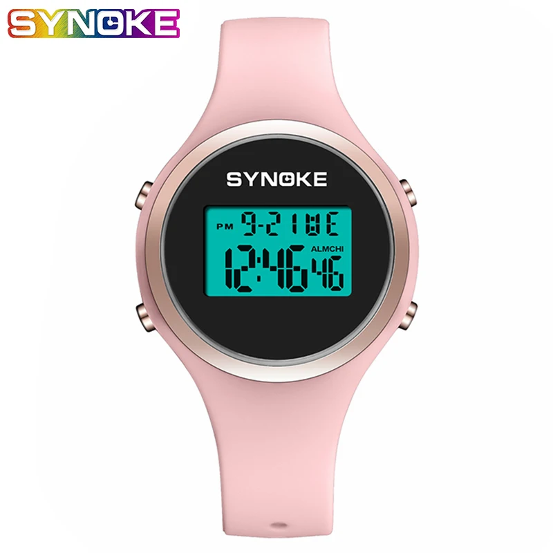 SYNOKE цифровые часы женский силиконовый для часов леди светодиодный дисплей