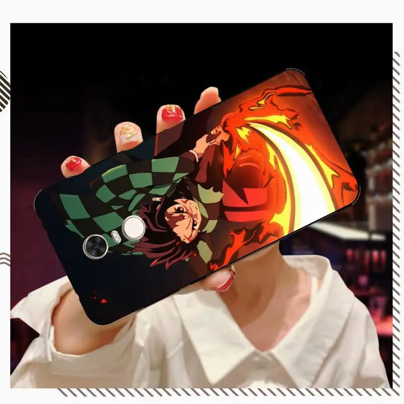 YNDFCNB Anime Demon Slayer Kimetsu no Yaiba Phone Case for RedMi 4X 5 plus 5 6 7 8 9 A 6pro Go K20 cover 