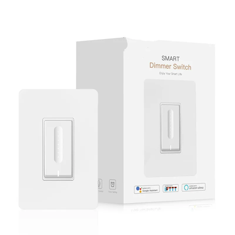 

WiFi Smart Light Dimmer Switch Elegantly Designed,Compatible with Alexa Google Home for Voice Control,No Hub Required