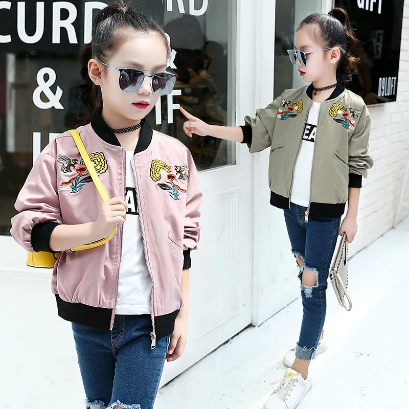

CHILDREN'S Jacket 2019 Spring And Autumn New Style Korean-style Girls Big Boy Embroidered Short Long Sleeve Sports Baseball Unif