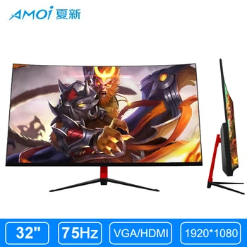 

Amoi 32" inch Curved LED Monitor For PC 75Hz Gaming Game Competition Lcd Computer Display Screen 32 inch Full Hdd input HDMI/VGA