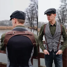 Gilet de costume rétro pour hommes, veste slim, gilet d'affaires, Cowboy occidental, Steampunk, gilet chaud à revers