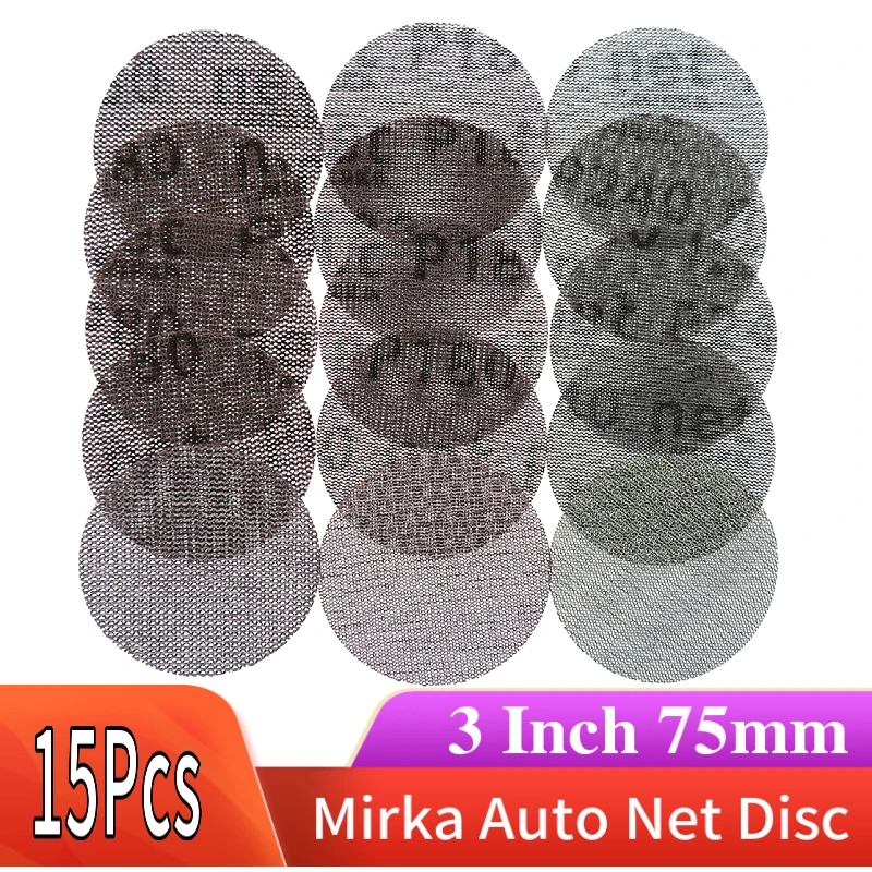 15Pcs Mesh Abrasive Dust Free Sanding Discs 3 Inch 75Mm Anti-Blocking Dry Grinding Sandpaper 80 To 240 Grit 15Pcs Mesh Abrasive Dust Free Sanding Discs 3 Inch 75Mm Anti-Blocking Dry Grinding Sandpaper 80 To 240 Grit