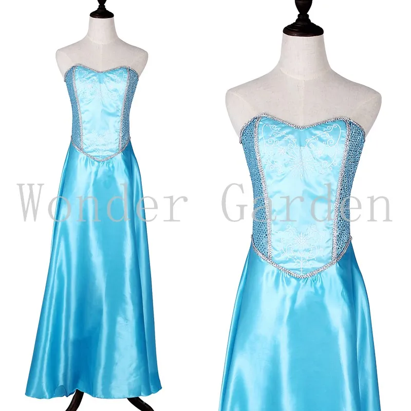 Новая женская взрослая Леди Женщины Белоснежка Принцесса небесно-голубое платье