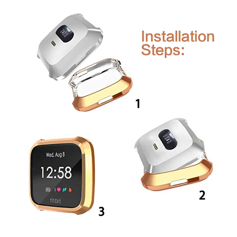 Защитный чехол для Fitbit Versa Lite, защита экрана часов, защитный силиконовый из ТПУ, прозрачный чехол, защита от царапин