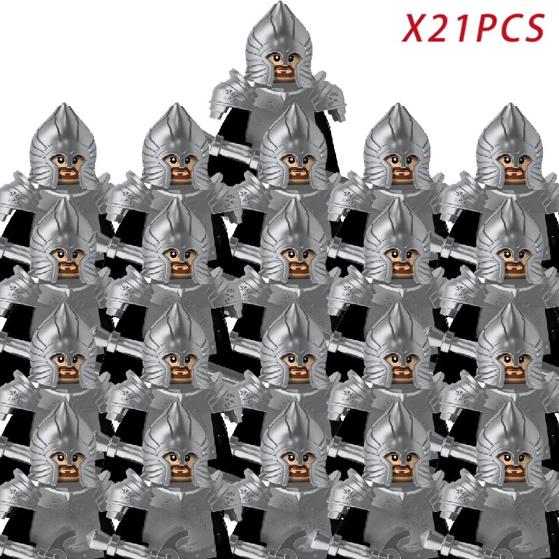 Medieval Fantasy Dwarf Warrior Leader Building Blocks Set