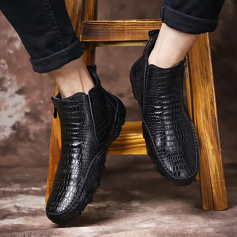 

Man Shoes Male fashion High Quality Genuine Leather outdoor Martin Chelsea Ankle Boots Footwear spring autumn casual boots k3
